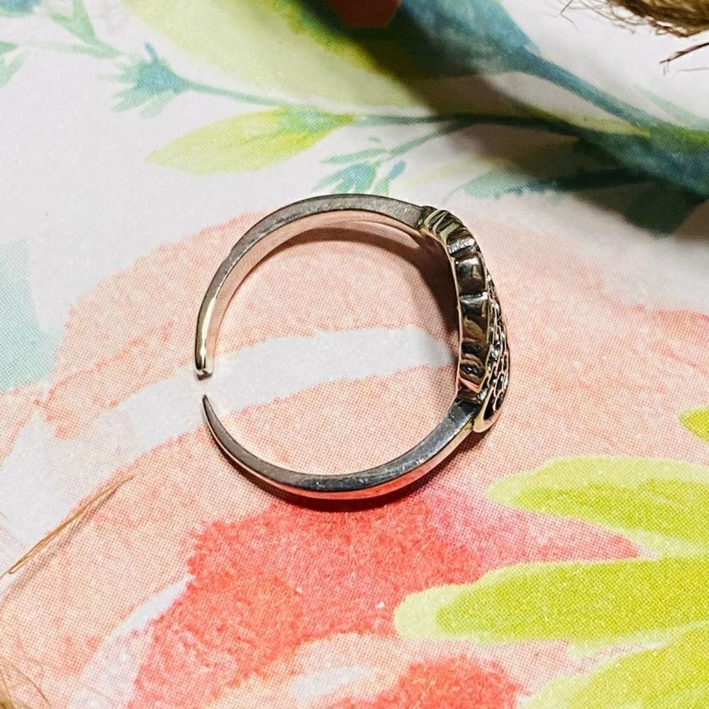 Sterling Silver Design Toe Midi Ring - Picture 3 of 4